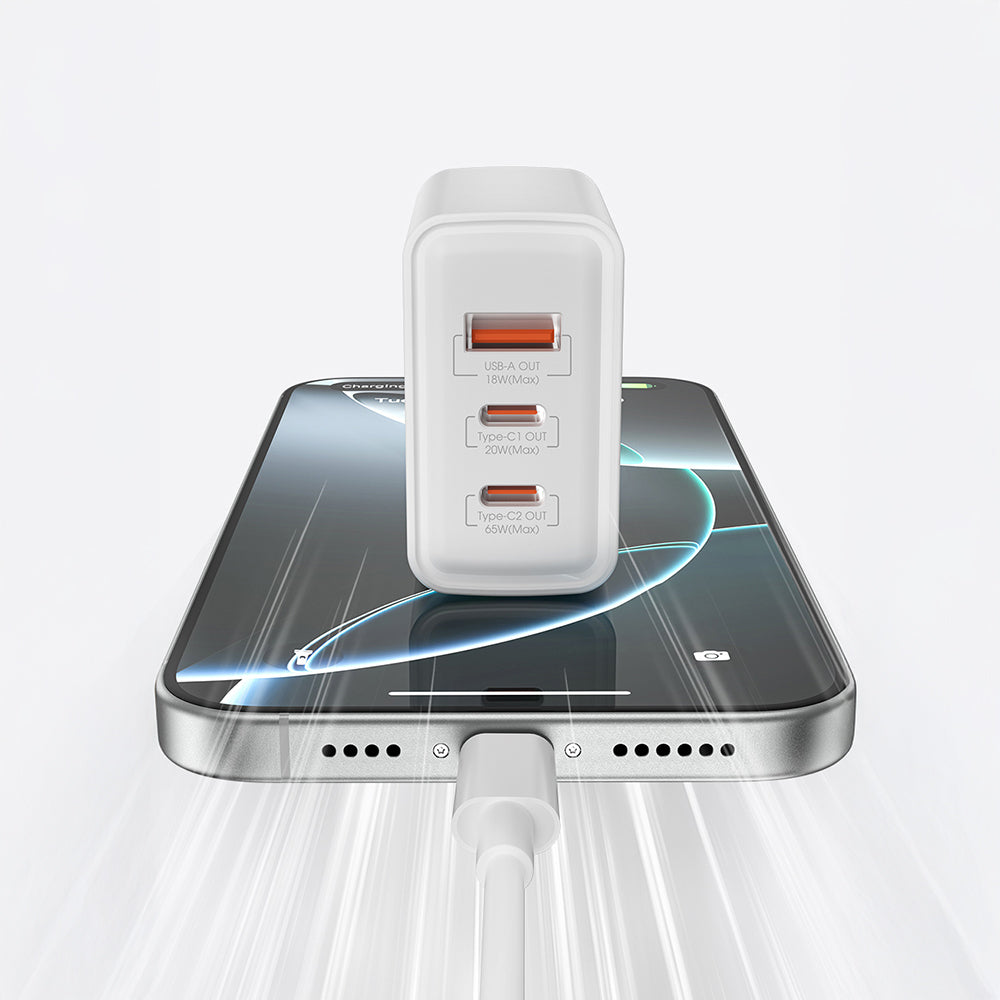 Wiwu Wi-G005 Essen Serisi GaN Tech PD 65W Hızlı Şarj Özellikli Şarj Başlığı Wiwu Wi-G005 Essen Serisi GaN Tech PD 65W Hızlı Şarj Özellikli Şarj Başlığı